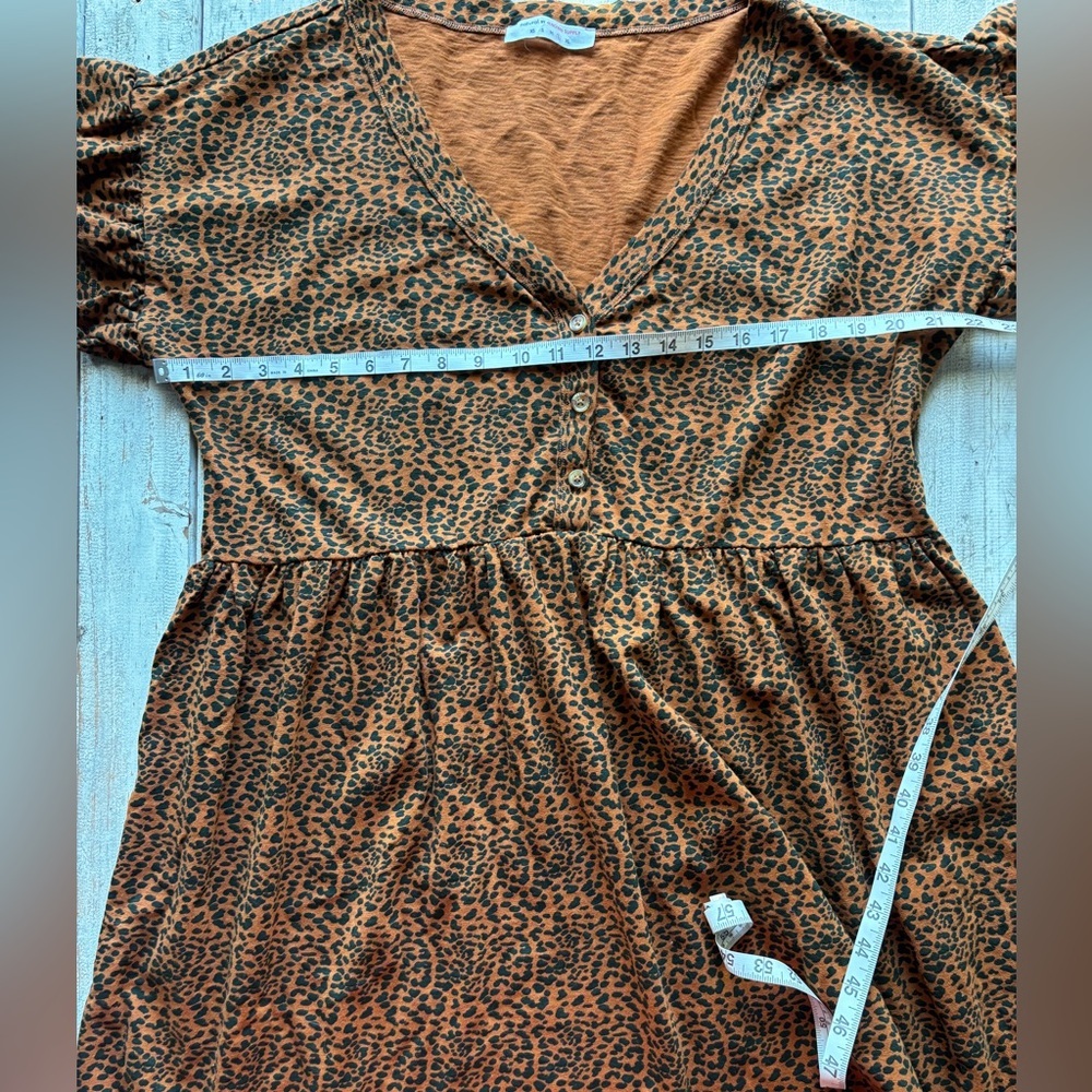 Known Supply | Animal Print Babydoll Dress | Organic Cotton | L - Picture 5 of 12